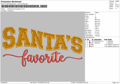 Santas Applique Embroidery Machine Design File 6 sizes