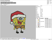 Santa Spongebob Embroidery File 4 size
