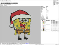 Santa Spongebob Embroidery File 4 size