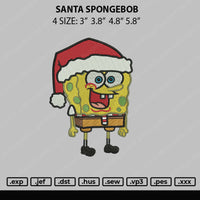 Santa Spongebob Embroidery File 4 size