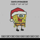 Santa Spongebob Embroidery File 4 size