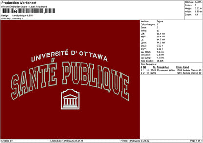 Santetext Embroidery File 6 sizes