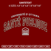 Santetext Embroidery File 6 sizes
