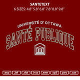 Santetext Embroidery File 6 sizes