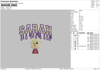 Sarah Embroidery File 5 sizes