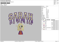 Sarah Embroidery File 5 sizes