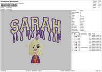 Sarah Embroidery File 5 sizes