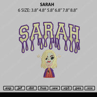 Sarah Embroidery File 5 sizes