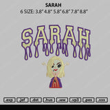 Sarah Embroidery File 5 sizes
