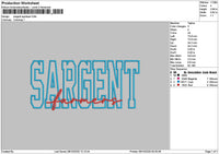 Sargent App Embroidery File 6 sizes