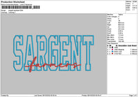 Sargent App Embroidery File 6 sizes