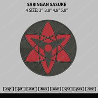 Saringan Sasuke Embroidery File 4 size