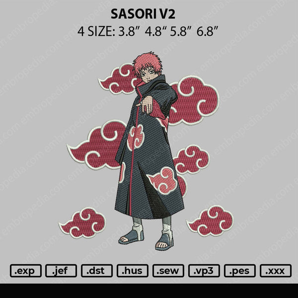 Sasori V2 Embroidery File 4 size