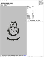 Sasuke BW Embroidery File 4 size