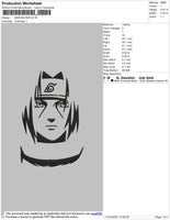 Sasuke BW Embroidery File 4 size