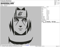 Sasuke BW Embroidery File 4 size