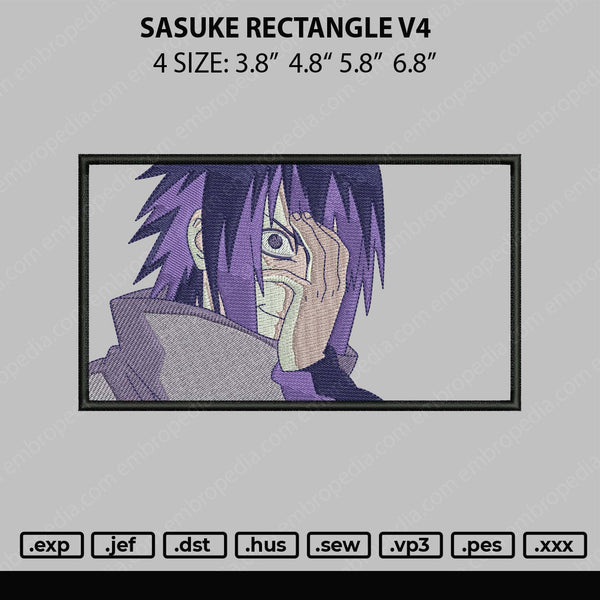 Sasuke Rectangle Embroidery File 4 size