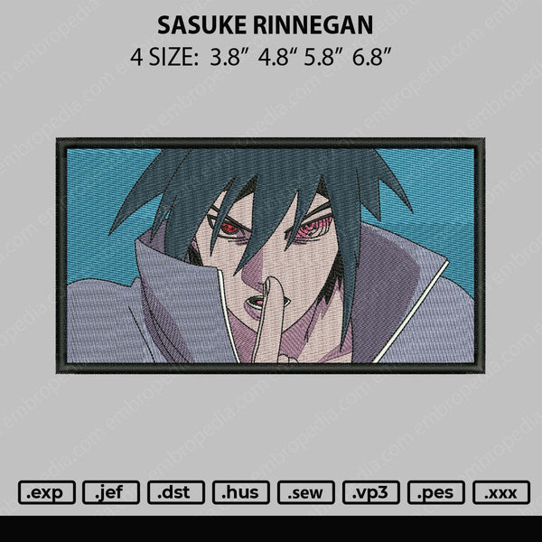 Sasuke Rinnegan Embroidery File 4 size