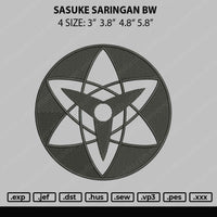 Sasuke Saringan BW Embroidery File 4 size