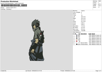 Sasuke 1009 Embroiery File 6 sizes
