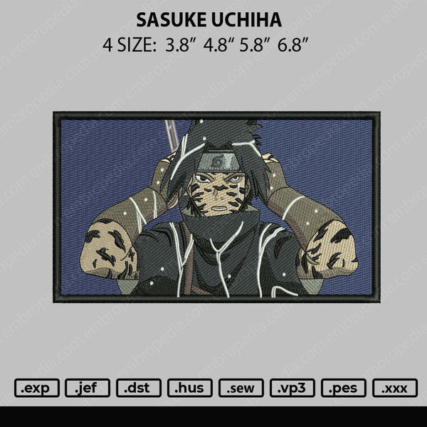 Sasuke Uchiha Embroidery File 4 size