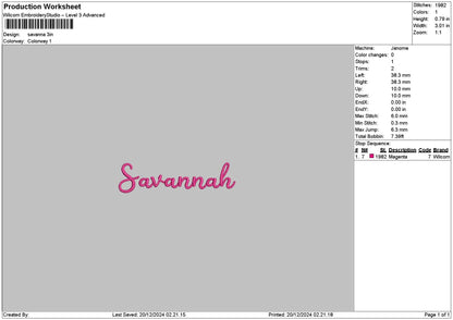 5 Names Separate Embroidery Files