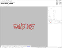 Save Me Text Embroidery File 4 size