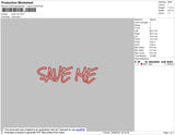 Save Me Text Embroidery File 4 size