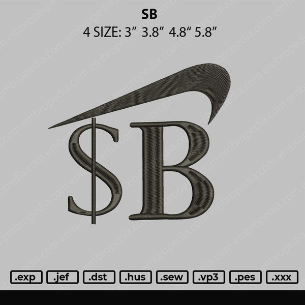 SB Embroidery File 4 size