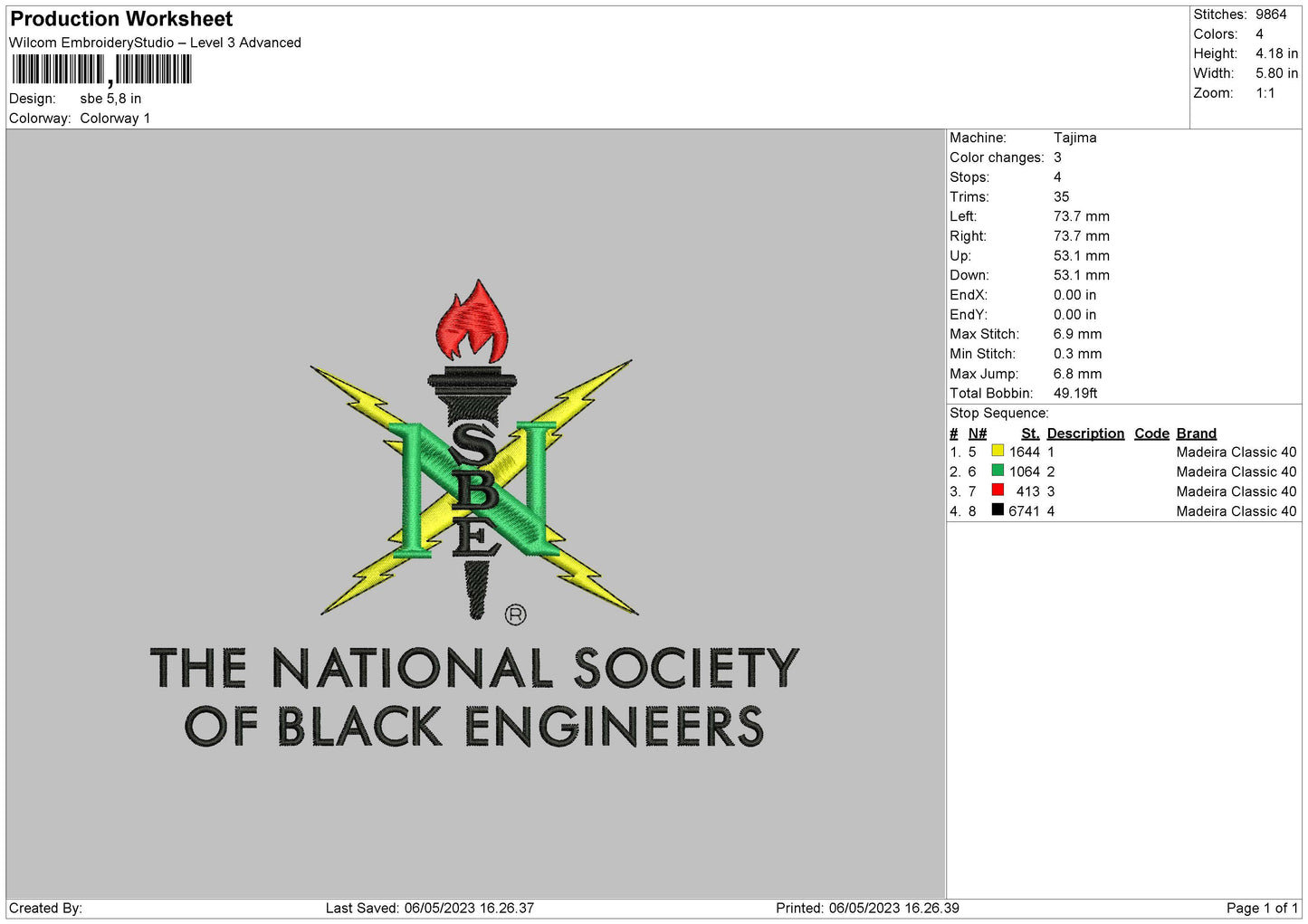 Sbe Embroidery File 6 sizes