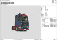 Truck 0620 Embroidery File 6 sizes