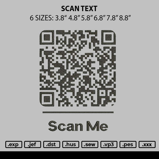 Scan Text Embroidery File 6 sizes