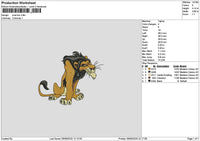 Scar Lion Embroidery File 6 sizes