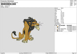 Scar Lion Embroidery File 6 sizes