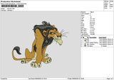 Scar Lion Embroidery File 6 sizes