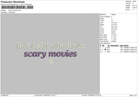 Scary Movies Embroidery File 6 sizes