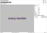 Scary Movies Embroidery File 6 sizes