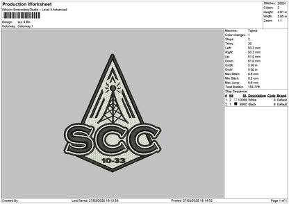 Scctext Embroidery File 6 sizes