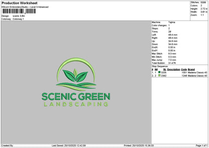 Scenictext Embroidery File 6 sizes