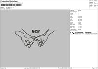 SCF Hands Embroidery File 4 size