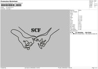 SCF Hands Embroidery File 4 size