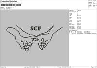 SCF Hands Embroidery File 4 size