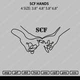 SCF Hands Embroidery File 4 size