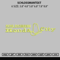 Scholssmantext Embroidery File 6 Sizes