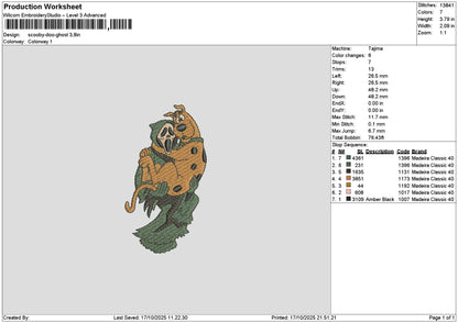 Scoobytext Embroidery File 6 sizes