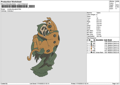 Scoobytext Embroidery File 6 sizes