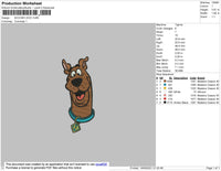 Scooby Doo Head Embroidery File 4 size