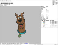 Scooby Doo Head Embroidery File 4 size