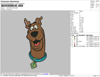 Scooby Doo Head Embroidery File 4 size