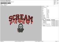 Scream Embroidery File 4 Sizes